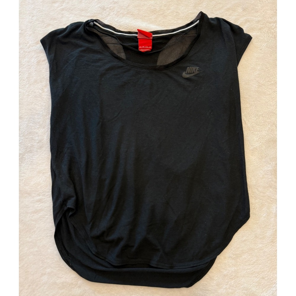 Nike Womens‎ Black Mesh Racerback Activewear Tank Top XS Sportswear Workout Tee